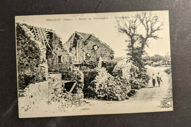 Mint Vintage Belleau France Rubble After the Battle WWI Picture Postcard