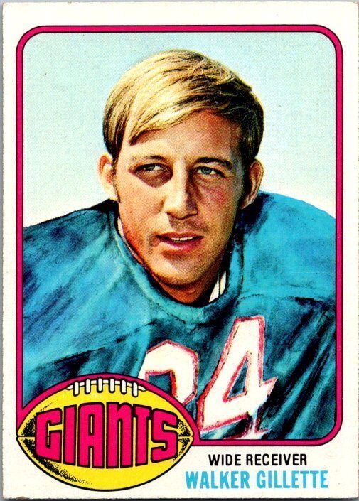 1976 Topps Football Card Walker Gillette New York Giants sk4377