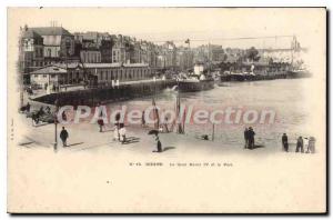 Old Postcard Dieppe Le Quai Henri IV And The Port