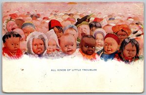 All Kinds Of Little Troubles 1909 Postcard Children Of The World Munger Michigan