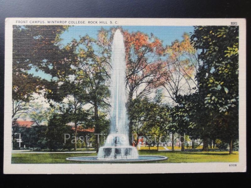 USA: Front Campus, Winthrop College, Rock Hill S.C. - Old Postcard