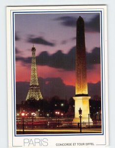 Postcard Concorde Et Tour Eiffel, Paris, France