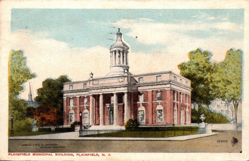 New Jersey Plainfield Municipal Building 1917