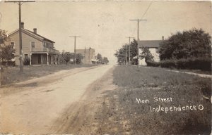 J26/ Independence Ohio RPPC Postcard c1910 Main Street Homes Stores  78