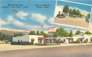 Postcard New Mexico Anthony Motel Caravan 1940s roadside Tichnor 23-165