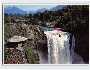 Postcard Snoqualmie Falls Lodge and Vista Point Washington USA