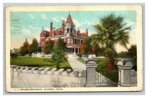 Vintage 1923 Postcard J.J. Welder Residence Mansion Victoria Texas