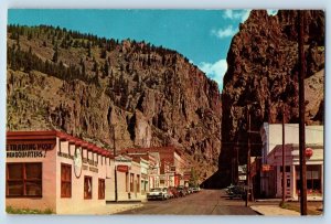 Creede Colorado CO Postcard Colorful Pioneer Mining Town Buildings Rocks 1960