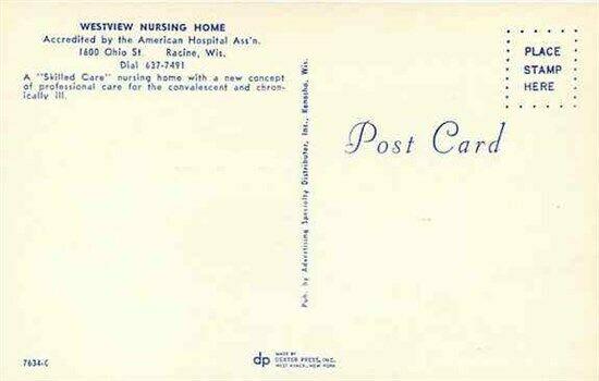 WI, Racine, Wisconsin, Westview Nursing Home, Multi View, Dexter Press 7634-C