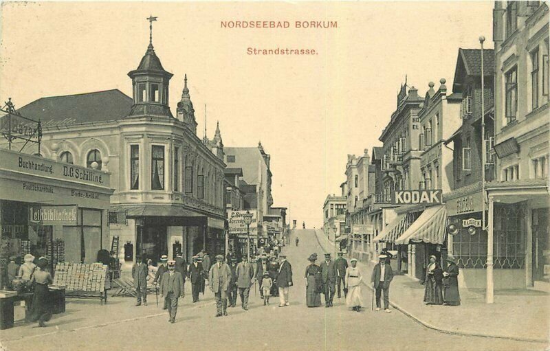 Denmark Scandinavia 1917 Nordseebad Borkum Strandstrasse Postcard 21-10529