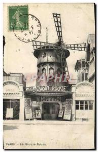 Old Postcard Paris Moulin Rouge