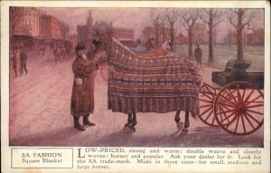 5A Horse Blankets Ad Advertising Fashion Square Blanket Vintage Postcard