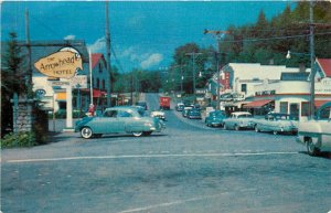 1950s Adirondack Mountains New York Main Street Eagle Bay Postcard 26-471