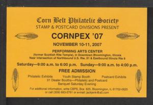 Cornpex 07,Bloomington,IL,Advertising Postcard 