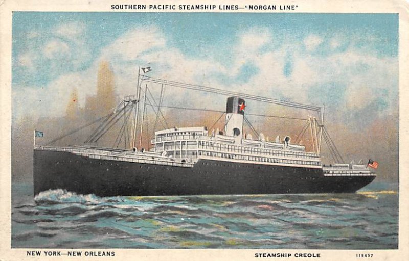 Steamship Creole Morgan Line Ship Unused 