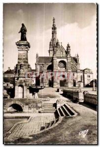 Sainte Anne d Auray - La Fontaine and La Basilica - Old Postcard