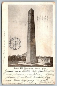 Boston Massachusetts  Bunker Hill Monument  Postcard  1905