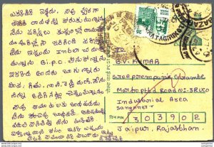 India Postal Stationery Tiger 25 to Jaipur