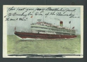 1906 PPC SS Christopher Columbus Whaleback Ship Excursion Liner On The Great----