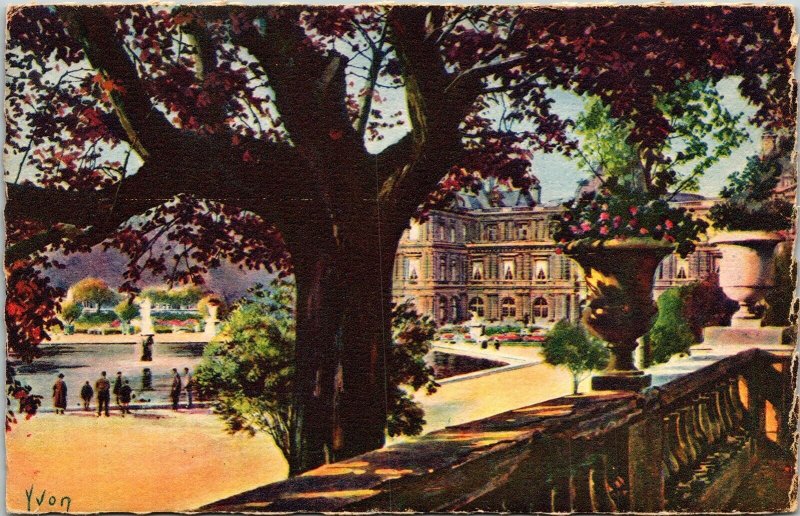 Luxembourg Gardens Antique Postcard DB UNP Unused Paris En Flanant 