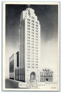 c1940 Exterior View Olds Tower Michigan National Bank Lansing Michigan Postcard