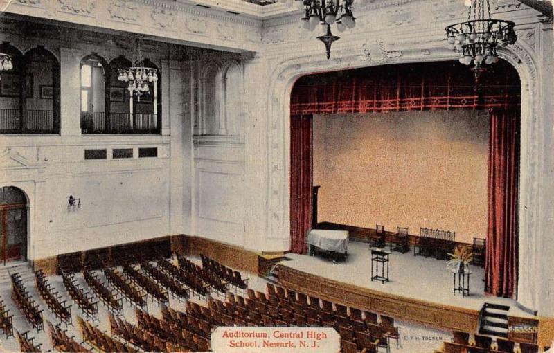 Newark New Jersey Central High School Auditorium Antique Postcard K69153