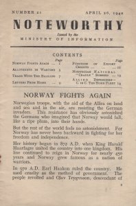 Norway Fights Again 1940 Army WW2 Hitler Ministry Of Information Book