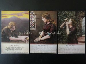 WW1 THE ROSARY Bamforth Song Cards set of 3 No 4803 1/2/3