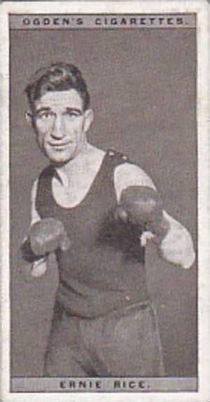 Ogdens Vintage Cigarette Card Pugilists In Action 1928 No 34 Ernie Rice