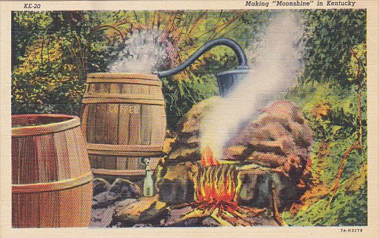 Moonshine Still Making Moonshine In Kentucky 1952 Curteich