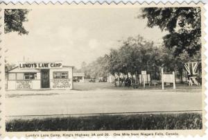 Lundy's Lane Camp Niagara Falls Ontario ON Cabins Restaurant Unused Postcard E13