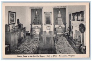  c1940's Dining Room in the Carlyle House, Alexandria Virginia VA Postcard