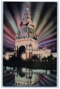 c1915 Tower Jewels Night Panama-Pacific Expo. San Francisco California Postcard