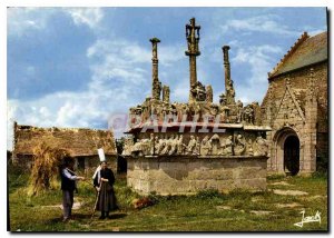 Postcard Modern Colors of Brittany Calvary Tronoen 15th century the oldest Ca...