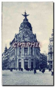 Old Postcard Spain Spain Espana Madrid CAlle of LaCala Edifico El Fenix ​