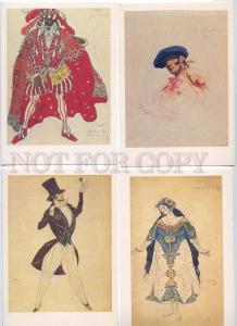 239770 RUSSIA Leon Bakst SET of 16 old postcards