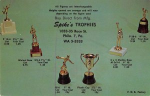 Philadelphia Pennsylvania Spike's Trophies Ad Vintage Postcard AA9079