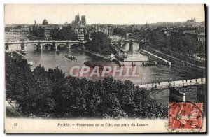 Old Postcard Paris Panorama De La Cite Du Louvre View Caught