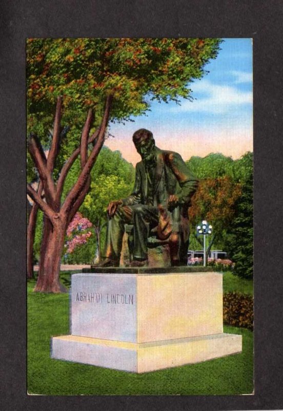 KS Abraham Lincoln Statue Monument Capitol Topeka Kansas Merrill Gage Postcard