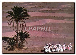 Postcard Modern Tunisian folk dance in the desert