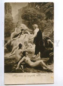 244624 CALYPSO Nude Nymph & Telemachus by ROYER vintage PC  