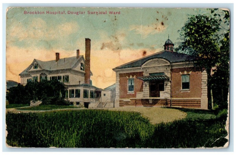 1917 Douglas Surgical Ward Brockton Hospital MA Antique Posted Postcard