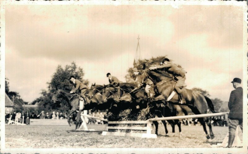 Equestrian Sport Horse Riding Netherlands Jumping Vintage RPPC 07.56