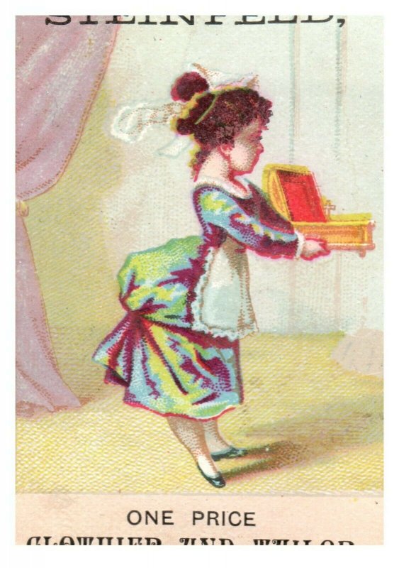 1880's Lot of 2 Lovely Steinfield Clothier & Tailor Ladies Trade Card P95