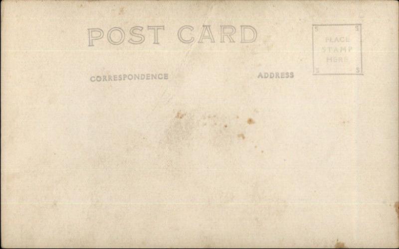 San Francisco CA Studio Man w/ Life Saving Ring & City Skyline c1930 RPPC