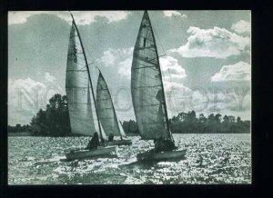 208815 Lithuania TRAKAI in full sall on Trakai lakes postcard