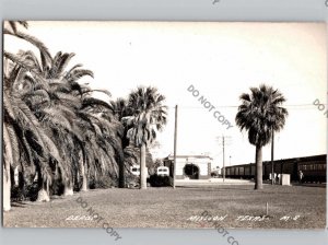 c1945 Train Depot Railroad Station MISSION Texas TX Hidalgo County RPPC Photo