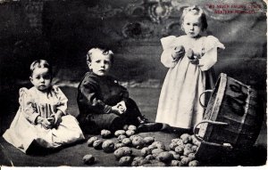 Western Nebraska - Three Children with Potatoes - Two Never Failing Crops -1909