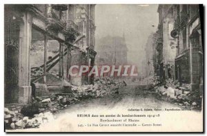 Old Postcard Reims In his Annees Bombing Carnot Street as soon the Army & # 3...