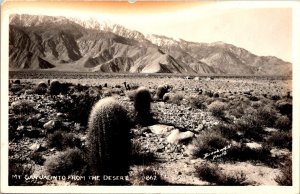 RPPC Mount San Jacinto from the Desert, Brookwell Vintage Postcard V57